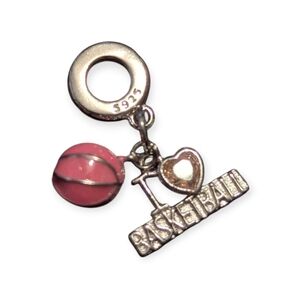 Pink Basketball Charm Pendant For A Bracelet